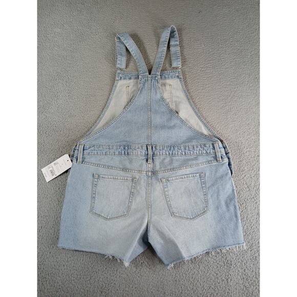 Isabel Maternity Overalls Womens 8 Blue Denim Shorts Bib Shortall Pregnancy NWT - Picture 10 of 12